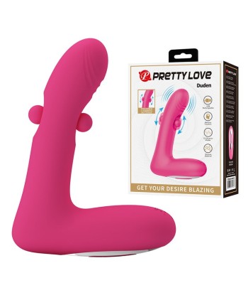 PRETTY LOVE - DUDEN VIBRADOR DE SILICONA RECARGABLE 12 MODOS DE VIBRACIÓN Y 3 MODOS DE BALANCEO ROSA