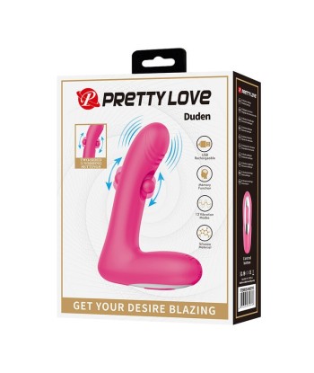 PRETTY LOVE - DUDEN VIBRADOR DE SILICONA RECARGABLE 12 MODOS DE VIBRACIÓN Y 3 MODOS DE BALANCEO ROSA