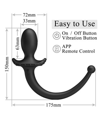 PRETTY LOVE - ANTHONY VIBRADOR ANAL Y PERINEAL APP CONTROL NEGRO