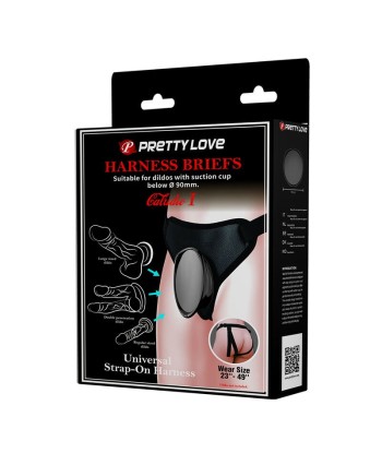 PRETTY LOVE - ARNÉS STRAP-ON UNIVERSAL NEGRO