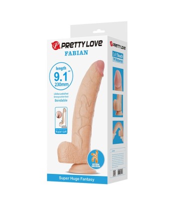 PRETTY LOVE - FABIAN DILDO FLEXIBLE CON VENTOSA CARNE