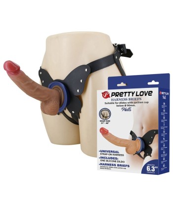 PRETTY LOVE - YETI ARNÉS STRAP-ON CON DILDO Y VENTOSA CARNE