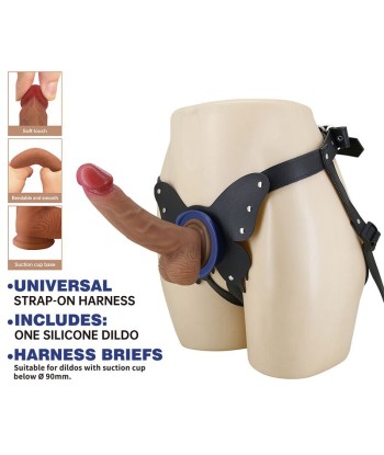 PRETTY LOVE - YETI ARNÉS STRAP-ON CON DILDO Y VENTOSA CARNE