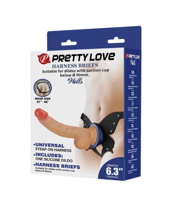 PRETTY LOVE - YETI ARNÉS STRAP-ON CON DILDO Y VENTOSA CARNE