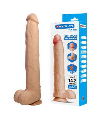 PRETTY LOVE - DANY DILDO REALÍSTICO FLEXIBLE CON VENTOSA 36 CM -Ø- 5,6 CM