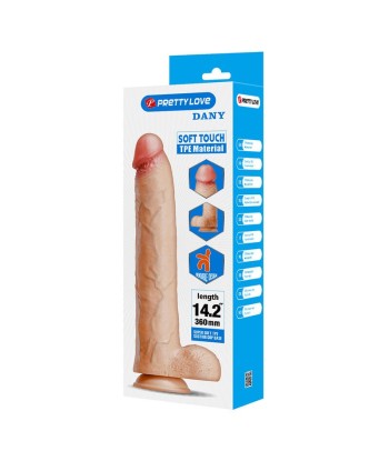 PRETTY LOVE - DANY DILDO REALÍSTICO FLEXIBLE CON VENTOSA 36 CM -Ø- 5,6 CM