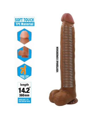 PRETTY LOVE - DANY DILDO REALÍSTICO FLEXIBLE CON VENTOSA 36 CM -Ø- 5,6 CM MARRÓN