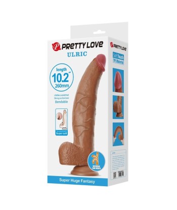 PRETTY LOVE - ULRIC DILDO REALÍSTICO FLEXIBLE 26 CM Ø 5,5 CM TPE MARRÓN