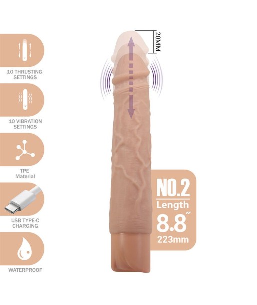 PRETTY LOVE - KESSLER DILDO VIBRADOR REALISTA 10 MODOS DE VIBRACIÓN Y 10 DE EMPUJE 22 CM NATURAL