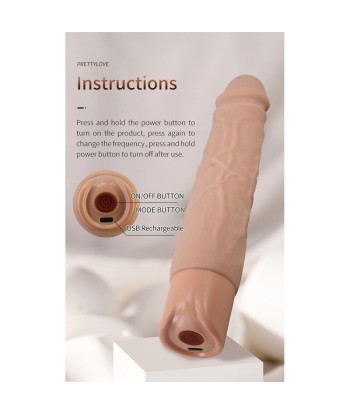 PRETTY LOVE - KESSLER DILDO VIBRADOR REALISTA 10 MODOS DE VIBRACIÓN Y 10 DE EMPUJE 22 CM NATURAL