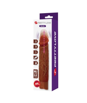 PRETTY LOVE - KESSLER DILDO VIBRADOR REALISTA 10 MODOS DE VIBRACIÓN Y 10 DE EMPUJE 22 CM MARRÓN