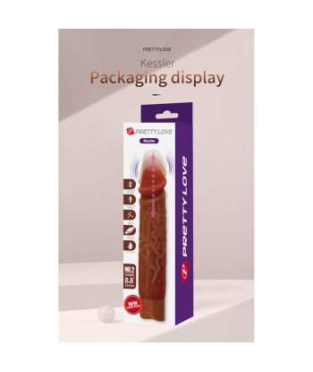 PRETTY LOVE - KESSLER DILDO VIBRADOR REALISTA 10 MODOS DE VIBRACIÓN Y 10 DE EMPUJE 22 CM MARRÓN