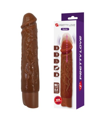 PRETTY LOVE - KESSLER DILDO VIBRADOR REALISTA 10 MODOS DE VIBRACIÓN Y 10 DE EMPUJE 22 CM MARRÓN