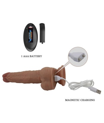 PRETTY LOVE - JONATHAN VIBRADOR REALÍSTICO CON EMPUJE MARRÓN CONTROL REMOTO