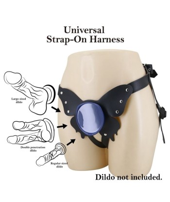 PRETTY LOVE - ARNÉS UNIVERSAL TIPO BRAGA PARA STRAP-ON NEGRO Y AZUL