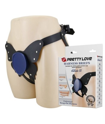 PRETTY LOVE - ARNÉS UNIVERSAL TIPO BRAGA PARA STRAP-ON NEGRO Y AZUL