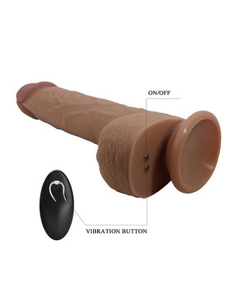 PRETTY LOVE - TOMMY VIBRADOR REALÍSTICO CON EMPUJE MARRÓN OSCURO CONTROL REMOTO