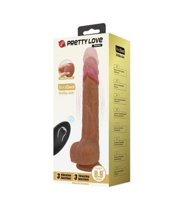 PRETTY LOVE - TOMMY VIBRADOR REALÍSTICO CON EMPUJE MARRÓN OSCURO CONTROL REMOTO