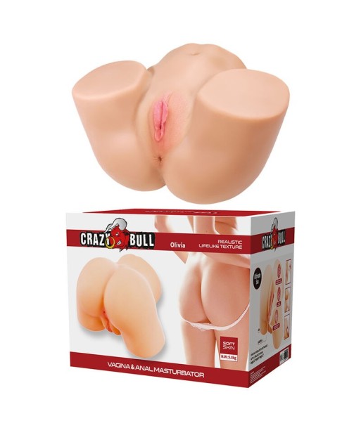 CRAZY BULL - OLIVIA MASTURBADOR VAGINAL Y ANAL DOBLE CON VIBRACIÓN