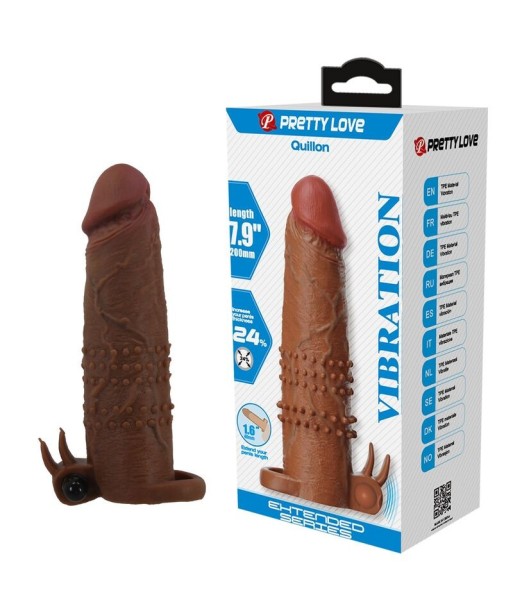 PRETTY LOVE - QUILLON FUNDA PARA PENE VIBRADORA 20 CM Ø 4 CM COLOR MARRÓN