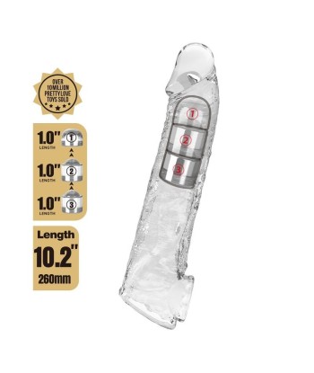 PRETTY LOVE - FUNDA EXTENSORA PARA PENE AJUSTABLE 26 CM Ø 4 CM COLOR TRANSPARENTE
