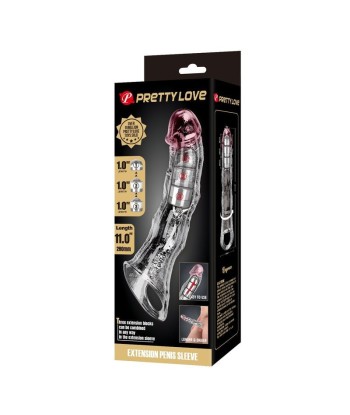PRETTY LOVE - FUNDA EXTENSORA PARA PENE AJUSTABLE 28 CM Ø 4,5 CM COLOR TRANSPARENTE