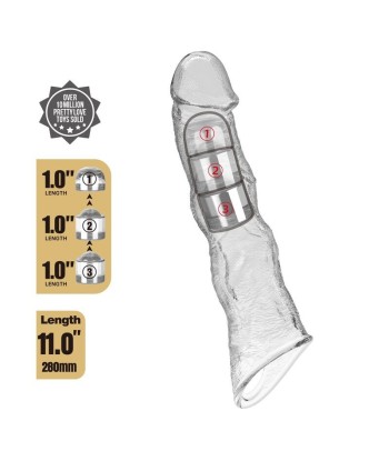 PRETTY LOVE - FUNDA EXTENSORA PARA PENE AJUSTABLE 28 CM Ø 4,5 CM COLOR TRANSPARENTE
