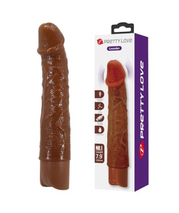 PRETTY LOVE - LEONARDO VIBRADOR REALÍSTICO 20 CM Ø 4 CM COLOR MARRÓN
