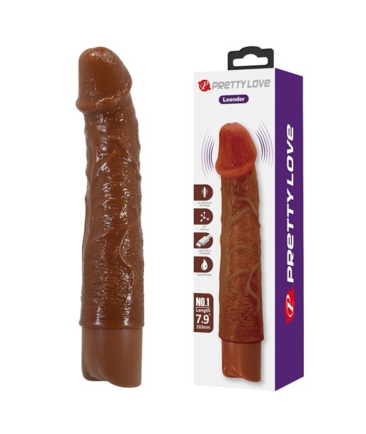 PRETTY LOVE - LEONARDO VIBRADOR REALÍSTICO 20 CM Ø 4 CM COLOR MARRÓN