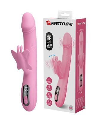PRETTY LOVE - BELLA VIBRADOR RABBIT CON ESTIMULACIÓN MARIPOSA Y LED ROSA