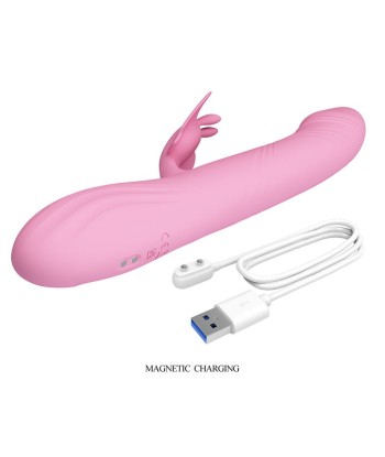 PRETTY LOVE - BELLA VIBRADOR RABBIT CON ESTIMULACIÓN MARIPOSA Y LED ROSA