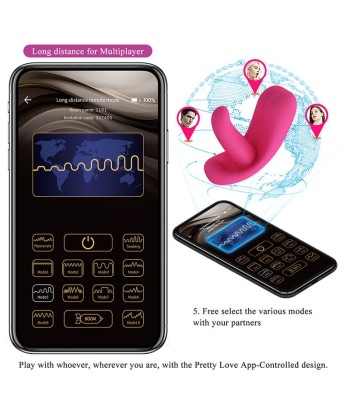 PRETTY LOVE - HAZELYNN MASAJEADOR APP CONTROL 12 FUNCIONES ROSA