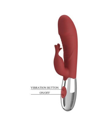PRETTY LOVE - VIBRADOR RABBIT ROSEWOOD 30 FUNCIONES RECARGABLE USB ROJO