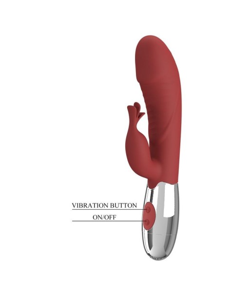 PRETTY LOVE - VIBRADOR RABBIT ROSEWOOD 30 FUNCIONES RECARGABLE USB ROJO