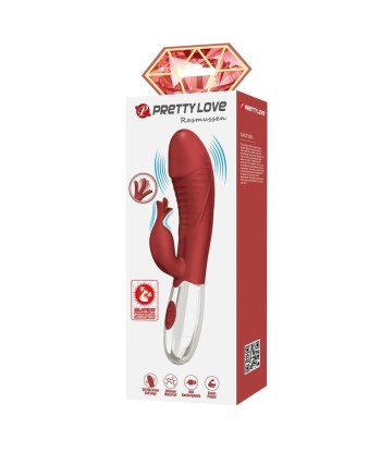 PRETTY LOVE - VIBRADOR RABBIT ROSEWOOD 30 FUNCIONES RECARGABLE USB ROJO