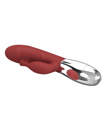 PRETTY LOVE - VIBRADOR RABBIT ROSEWOOD 30 FUNCIONES RECARGABLE USB ROJO