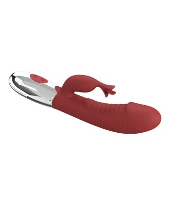PRETTY LOVE - VIBRADOR RABBIT ROSEWOOD 30 FUNCIONES RECARGABLE USB ROJO