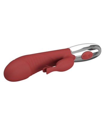 PRETTY LOVE - VIBRADOR RABBIT ROSEWOOD 30 FUNCIONES RECARGABLE USB ROJO