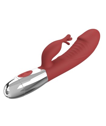 PRETTY LOVE - VIBRADOR RABBIT ROSEWOOD 30 FUNCIONES RECARGABLE USB ROJO