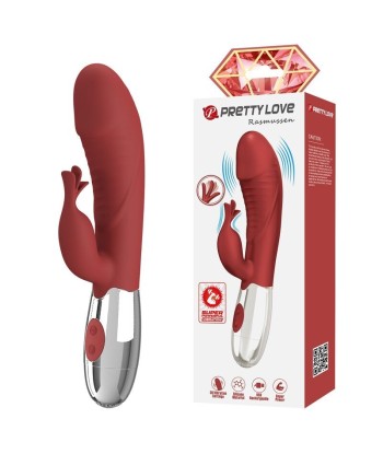 PRETTY LOVE - VIBRADOR RABBIT ROSEWOOD 30 FUNCIONES RECARGABLE USB ROJO