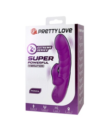 PRETTY LOVE - MONICA VIBRADOR DOBLE ESTIMULACIÓN PARA PUNTO G Y CLÍTORIS RECARGABLE MORADO