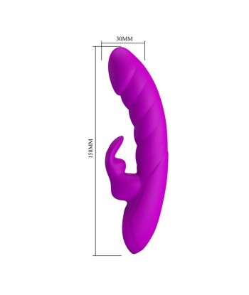 PRETTY LOVE - MONICA VIBRADOR DOBLE ESTIMULACIÓN PARA PUNTO G Y CLÍTORIS RECARGABLE MORADO