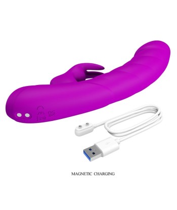 PRETTY LOVE - MONICA VIBRADOR DOBLE ESTIMULACIÓN PARA PUNTO G Y CLÍTORIS RECARGABLE MORADO