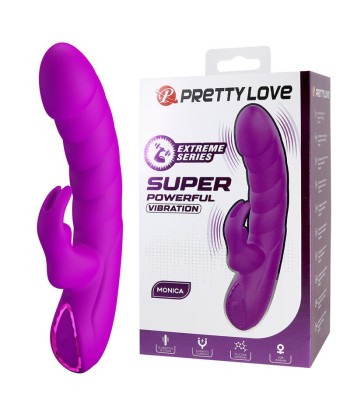 PRETTY LOVE - MONICA VIBRADOR DOBLE ESTIMULACIÓN PARA PUNTO G Y CLÍTORIS RECARGABLE MORADO