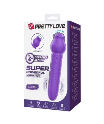 PRETTY LOVE - DANNELL VIBRADOR CON ESTIMULACIÓN ORAL Y CLITORAL RECARGABLE MORADO