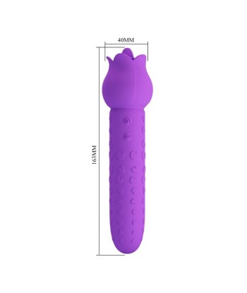 PRETTY LOVE - DANNELL VIBRADOR CON ESTIMULACIÓN ORAL Y CLITORAL RECARGABLE MORADO