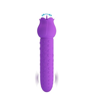 PRETTY LOVE - DANNELL VIBRADOR CON ESTIMULACIÓN ORAL Y CLITORAL RECARGABLE MORADO