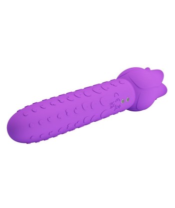 PRETTY LOVE - DANNELL VIBRADOR CON ESTIMULACIÓN ORAL Y CLITORAL RECARGABLE MORADO