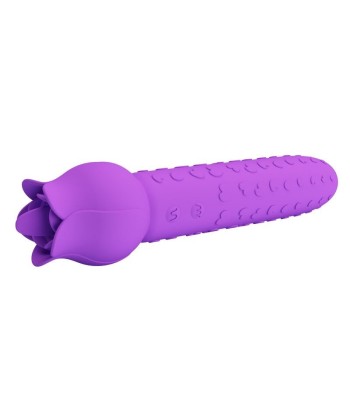PRETTY LOVE - DANNELL VIBRADOR CON ESTIMULACIÓN ORAL Y CLITORAL RECARGABLE MORADO