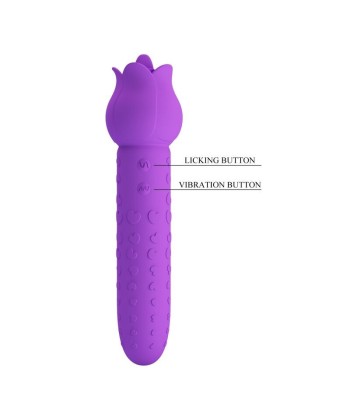PRETTY LOVE - DANNELL VIBRADOR CON ESTIMULACIÓN ORAL Y CLITORAL RECARGABLE MORADO